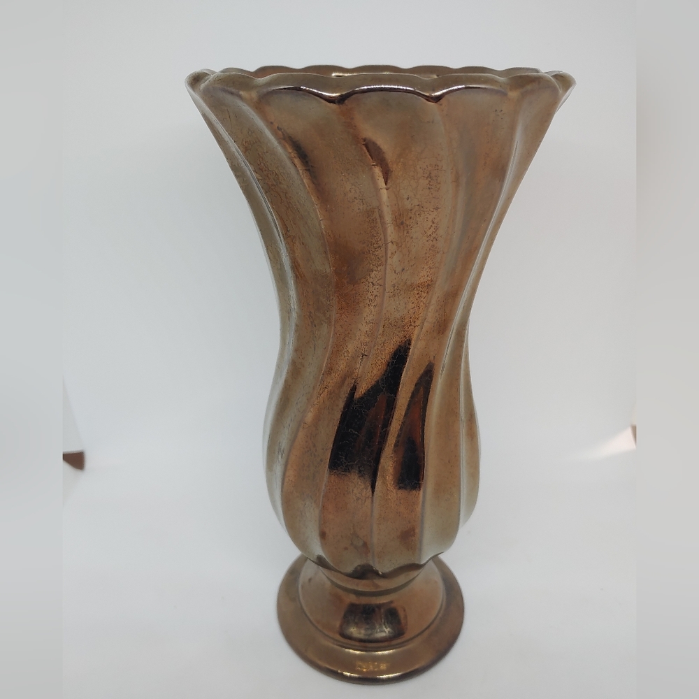 Haeger Floral 552-81 Vase Bronze Metallic Swirl